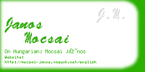 janos mocsai business card